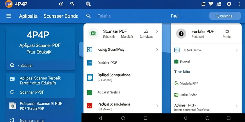 Antarmuka pengguna sederhana aplikasi 4P4P untuk Scanner PDF.