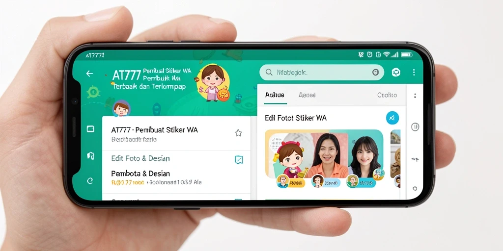 Tampilan antarmuka AT777 yang menarik untuk Pembuat Stiker WA.