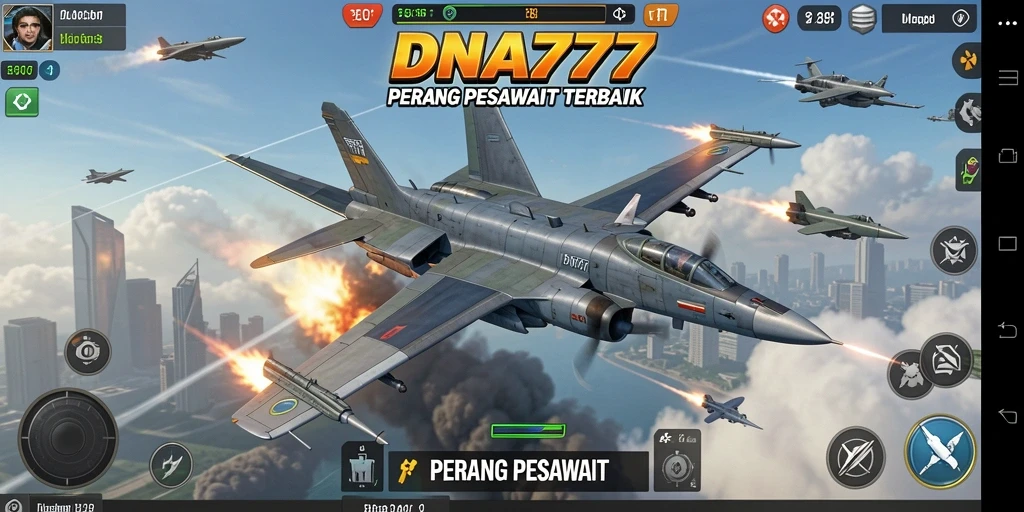 Tampilan antarmuka game Perang Pesawat yang menarik dan interaktif.