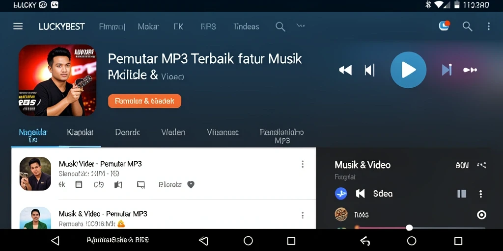 Antarmuka LUCKYBEST yang ramah pengguna dan stylish untuk Pemutar MP3.