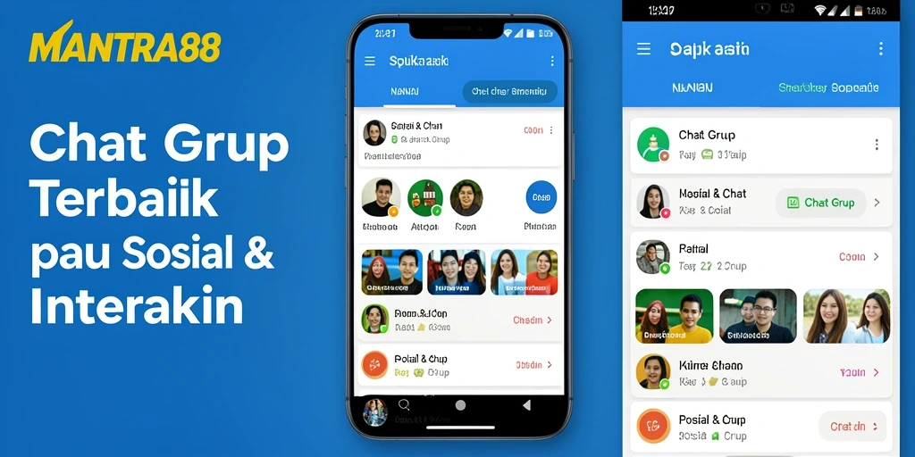 Tampilan antarmuka MANTRA88 yang sederhana dan menarik untuk chat grup.
