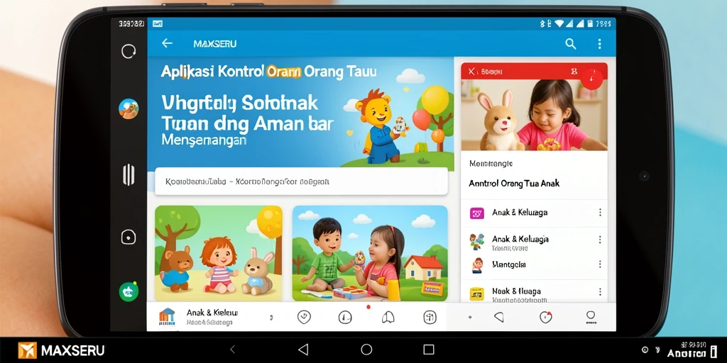 Antarmuka aplikasi MAXSERU yang intuitif dan ramah anak.