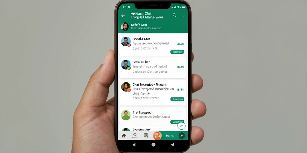 Antarmuka X168 yang modern dan fungsional untuk Chat Encrypted.